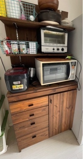 【引き取り先決定】キッチン収納棚　木製