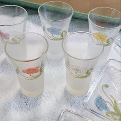 来客用に🥤ひと口ビールグラスセット未使用品　グラスとおつまみ小皿のセットの画像