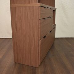 【9/13配送終了】≪yt985ジ≫ ニトリ 食器棚 ETONA/エトナ 120KB-MBR ミドルブラウン 幅120cm キッチンボード/キッチンカウンター 51118-06の画像