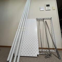 至急！　エレクター　W900×D450×H1900 ハンガーポール付きの画像