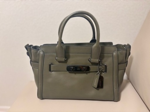 【レア・日本未発売】COACH swagger27 本革　2way  カーキ　ハンドバッグ ショルダーバッグ スワッガー レザー