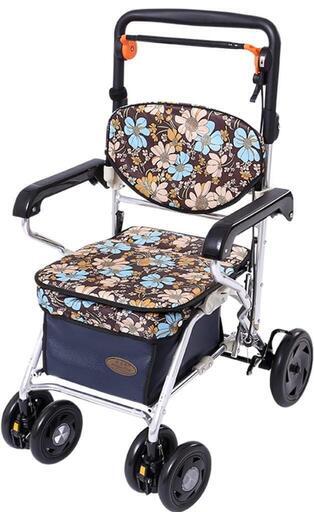 シルバーカー 軽量 折りたたむ おしゃれ 高齢者用 手押し車 歩行車 CP-005A2 MDM( 青い) シルバーカー 軽量 折りたたむ おしゃれ 高齢者用 手押し車 歩行車