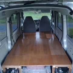【車中泊ベッドキット付】スズキ エブリイ ワゴン DA64W キャンパー＆車いす移動車  車検満タン令和8年1月  スローパーの画像