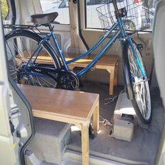 【車中泊ベッドキット付】スズキ エブリイ ワゴン DA64W キャンパー＆車いす移動車  車検満タン令和8年1月  スローパーの画像