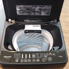 Ｈisense  2021年製　　5.5㎏全自動洗濯機　HW-G55E7KKの画像