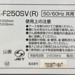 山善　庫内フラットオーブンレンジ　YRK-F250SV（R）の画像
