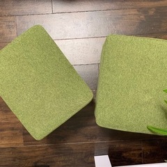 木脚ファブリックスツール 2脚セット（お話中）の画像
