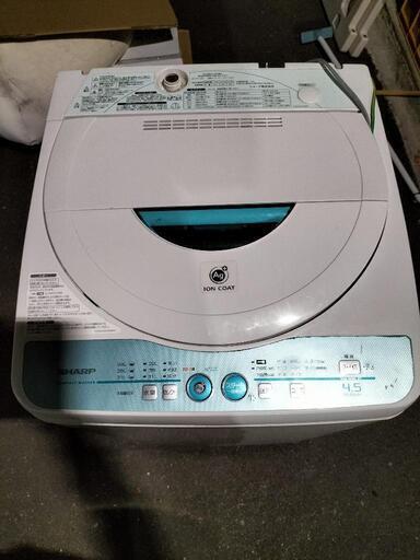 SHARP　全自動洗濯機　洗濯容量4.5KG 室内干し容量2.2KG　ES-FG45H-A 2008年製