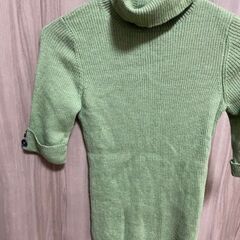 Enzo Gala ウール１００％黄緑セーター＆タートル＆カーディガンの画像