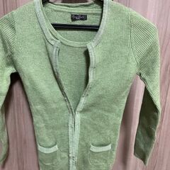 Enzo Gala ウール１００％黄緑セーター＆タートル＆カーディガンの画像