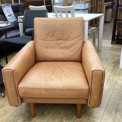 KK-62【新入荷　リサイクル品】ROSETINI イタリアンレザー　1シーターアームソファ　キャメルの画像