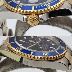 j811501 ロレックス ROLEX 16613 サブマリーナデイト ブルー 青サブ コンビ パープル 腕時計 自動巻き 時計 メンズ 箱付き 文字盤 中古品の画像