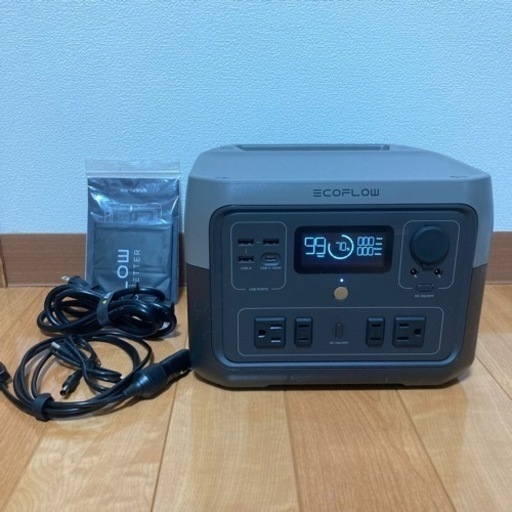 【11/30まで掲載】EcoFlow ポータブル電源  2 Max 512Wh 大容量 60分満充電 / リン酸鉄リチウムイオン電池/BMS電池保護機能/液晶大画面/アプリ遠隔操作/軽量化デザイン/AC(定格500W サージ1000W X-Boostで750W）/ USB-A/USB-C キャンプ 車中泊 アウトドア 電力確保 停電対策 防災グッズ
