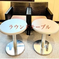 ★ラウンドテーブル★丸型 テーブル★シルバー★カフェ 韓国 店舗...