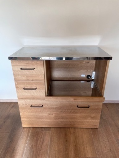 キッチンカウンター　ベルメゾン　ステンレス天板