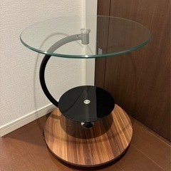 ガラス天板サイドテーブル