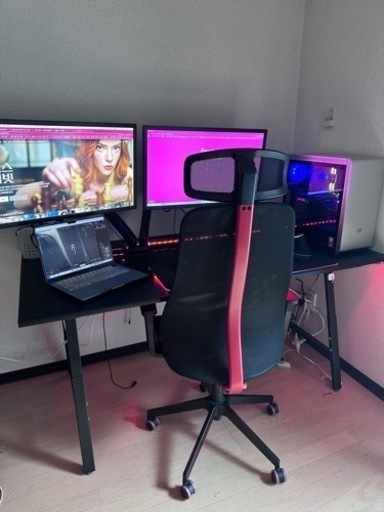 ゲーミングPC、4Kモニター2台,モニターアーム