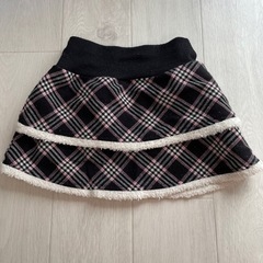 100cm 女児 二段スカート 洗濯ok