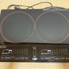YAMAZEN 山善 2口IHクッキングヒーター IH調理器 YEK-1456G-2の画像
