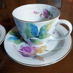新品未使用 和み陶器のコーヒーカップ&ソーサー２客セット《引取限定》の画像