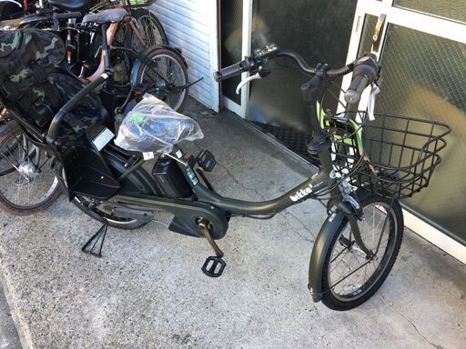 地域限定送料無料　ブリヂストン　ビッケ　bikke　三人乗り　12,8AH　濃緑　ギュットアニーズ　パスバビー　神戸市　電動自転車