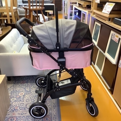 【リサイクルサービス八光】お出かけ　ペットカート 2in1 ペットキャリーバッグ　多頭可ペットバギー