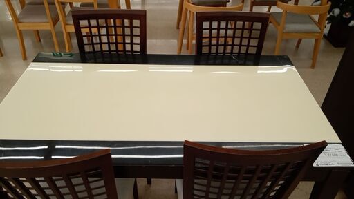 ★ジモティ割あり★㈱筑波産商 ダイニングセット 茶 H120×D80×W140 クリーニング済み TJ2955