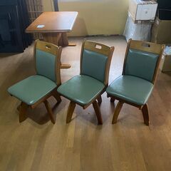  P0541 ダイニングテーブルセット　椅子3脚　3人掛け　ブラウン　横幅120㎝の画像