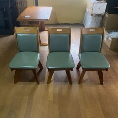  P0541 ダイニングテーブルセット　椅子3脚　3人掛け　ブラウン　横幅120㎝の画像