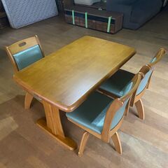  P0541 ダイニングテーブルセット　椅子3脚　3人掛け　ブラ...