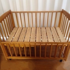 ベビーベッド 木製 70×120 収納付 レギュラーサイズの画像