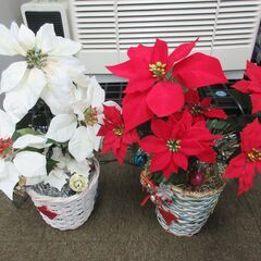 値引き不可/クリスマス飾り ポインセチア造花 イルミネーションラ...