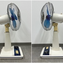 INT147 レトロポップ 青 サンヨー扇風機 お座敷扇 EF-C30N 3枚羽根 30cm 三洋電機 家電 アンティーク 昭和レトロ の画像