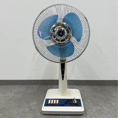 INT147 レトロポップ 青 サンヨー扇風機 お座敷扇 EF-C30N 3枚羽根 30cm 三洋電機 家電 アンティーク 昭和レトロ の画像