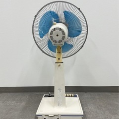INT147 レトロポップ 青 サンヨー扇風機 お座敷扇 EF-C30N 3枚羽根 30cm 三洋電機 家電 アンティーク 昭和レトロ の画像