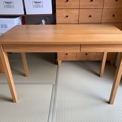 ☆無印良品 天然木（タモ材）デスク 幅1,100mm☆