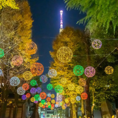 2020年に開業した「東京ミズマチ」と牛島神社のイルミネーション...