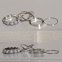 レディースリング重ね付け4点セット（新品）13号相当の画像