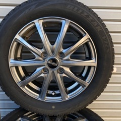 値下No.72スタッドレス155/65/R14 4H PCD100 アルミ付4本セット