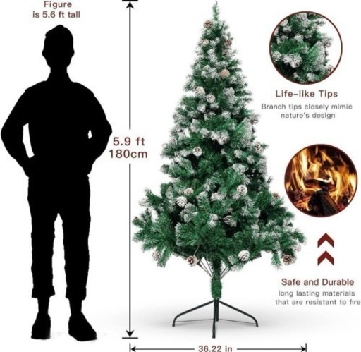 お値段交渉可能！新品　クリスマスツリー 180cm 松付き 組み立て簡単 本物みたい