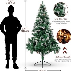 お値段交渉可能！新品　クリスマスツリー 180cm 松付き 組み立て簡単 本物みたいの画像