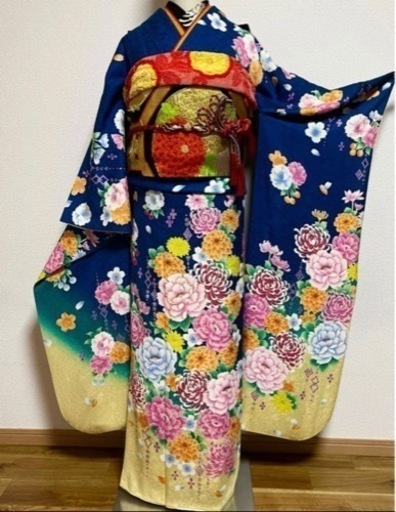 美品★正絹振袖フルセット★金駒刺繍★草履バック付