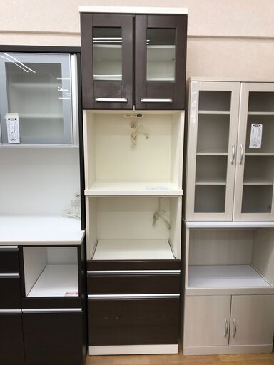 ★ジモティ割あり★  食器棚 茶色 H210×W59×D42 クリーニング済み KJ3649