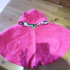 (26)80〜90cm BIT'Z ダウンポンチョ ﾋﾟﾝｸ＆黒の画像