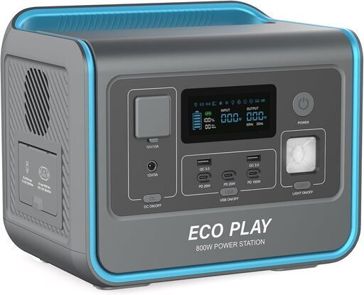 eco play EP800 ポータブル電源 リン酸鉄リチウム 512Wh AC 出力800W