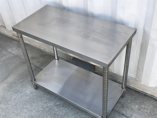 美品！キッチン作業台④◇二段◇業務用◇調理台◇ガス台◇ステンレススチール◇幅90×奥行き45×高さ80cm◇K998