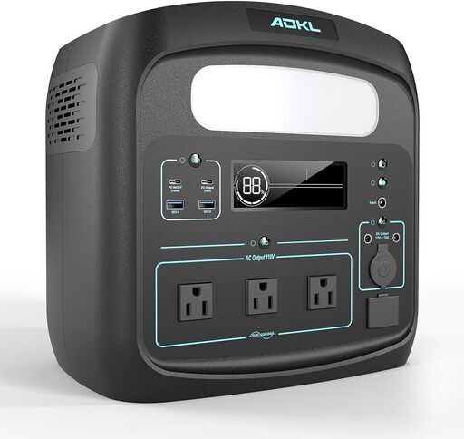 ADKL ポータブル電源 大容量 400000mAh/1280Wh AC1200W（瞬間最大2400W）高速充電 リン酸鉄