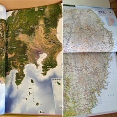 日本大地図　上 日本分県大地図　中 日本名所大地図１　下 日本大名所大地図２　美品の画像