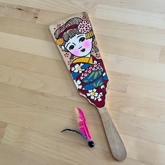 昭和レトロ 羽子板 木製一枚板 ② ★年代物ヴィンテージ品です★