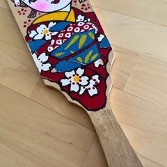 昭和レトロ 羽子板 木製一枚板 ② ★年代物ヴィンテージ品です★の画像